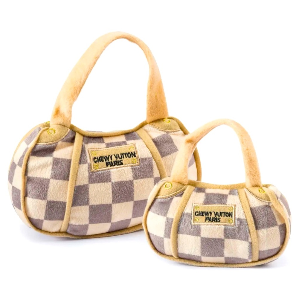 Chewy Vuiton Bag Squeaker Toy (Brown & Cream)